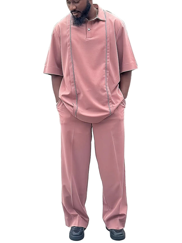 Men’s Two-Piece Set with Polo Top