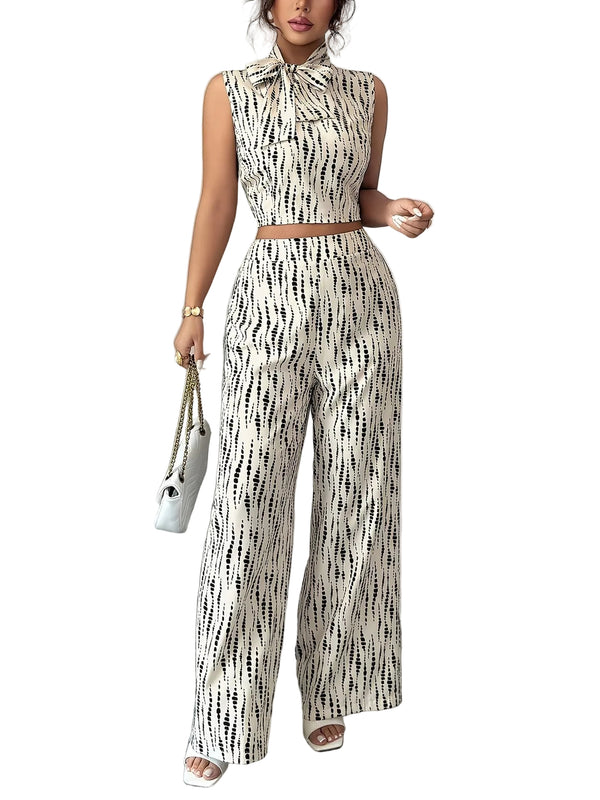 Women’s Two-Piece Set with Abstract Print